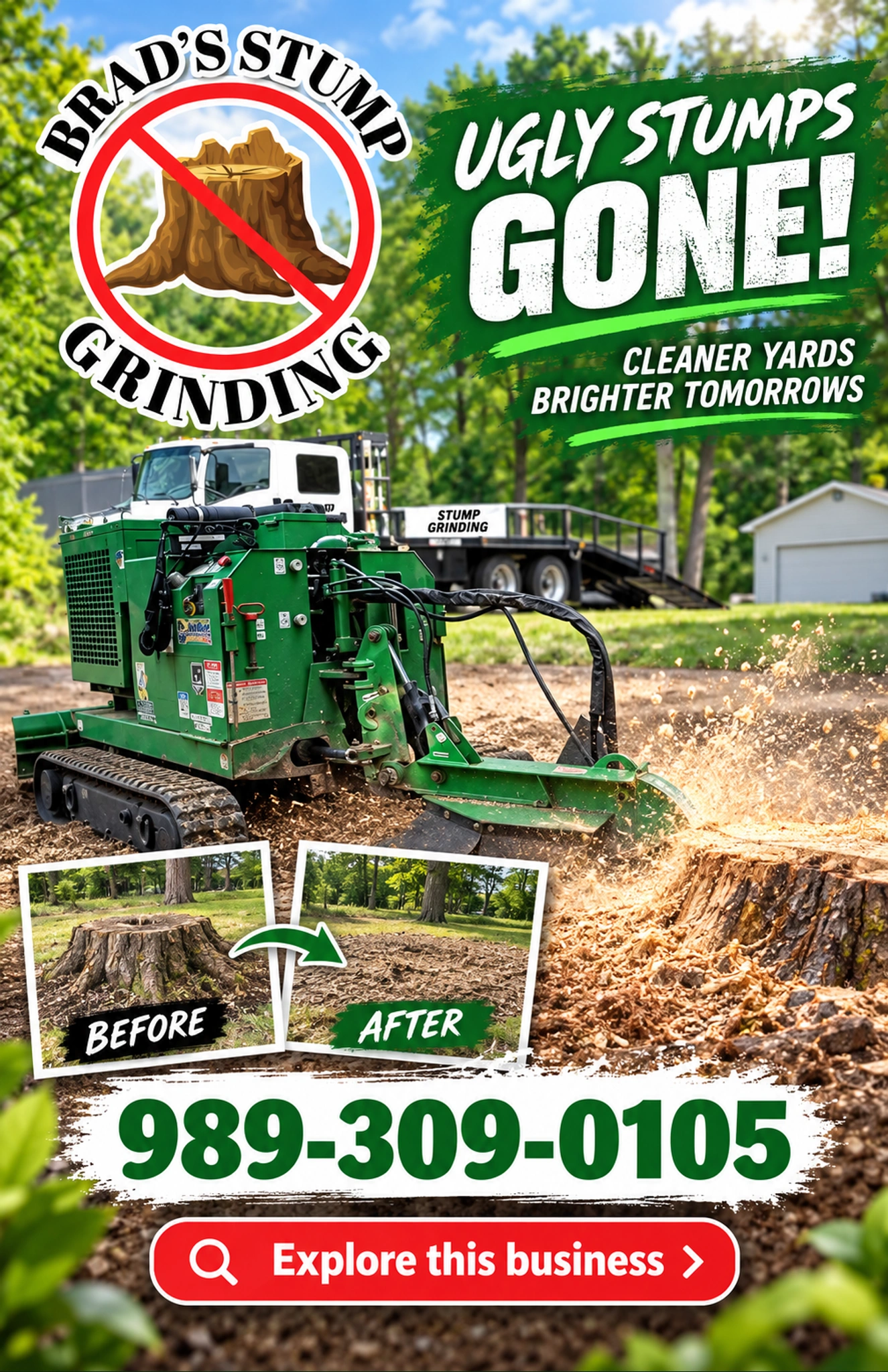 Brad's Stump Grinding — county ad