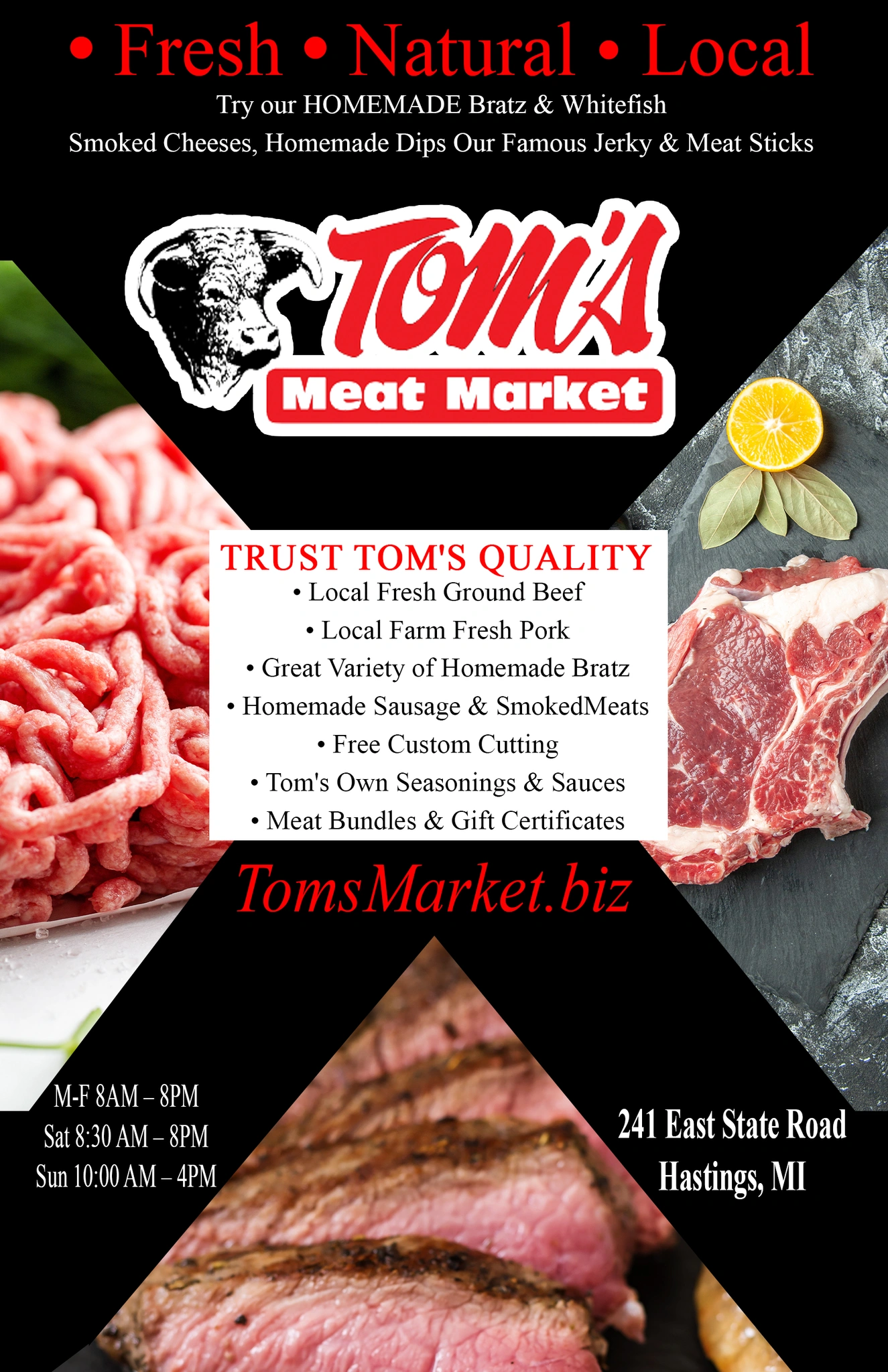 Tom's Meat Market — county ad